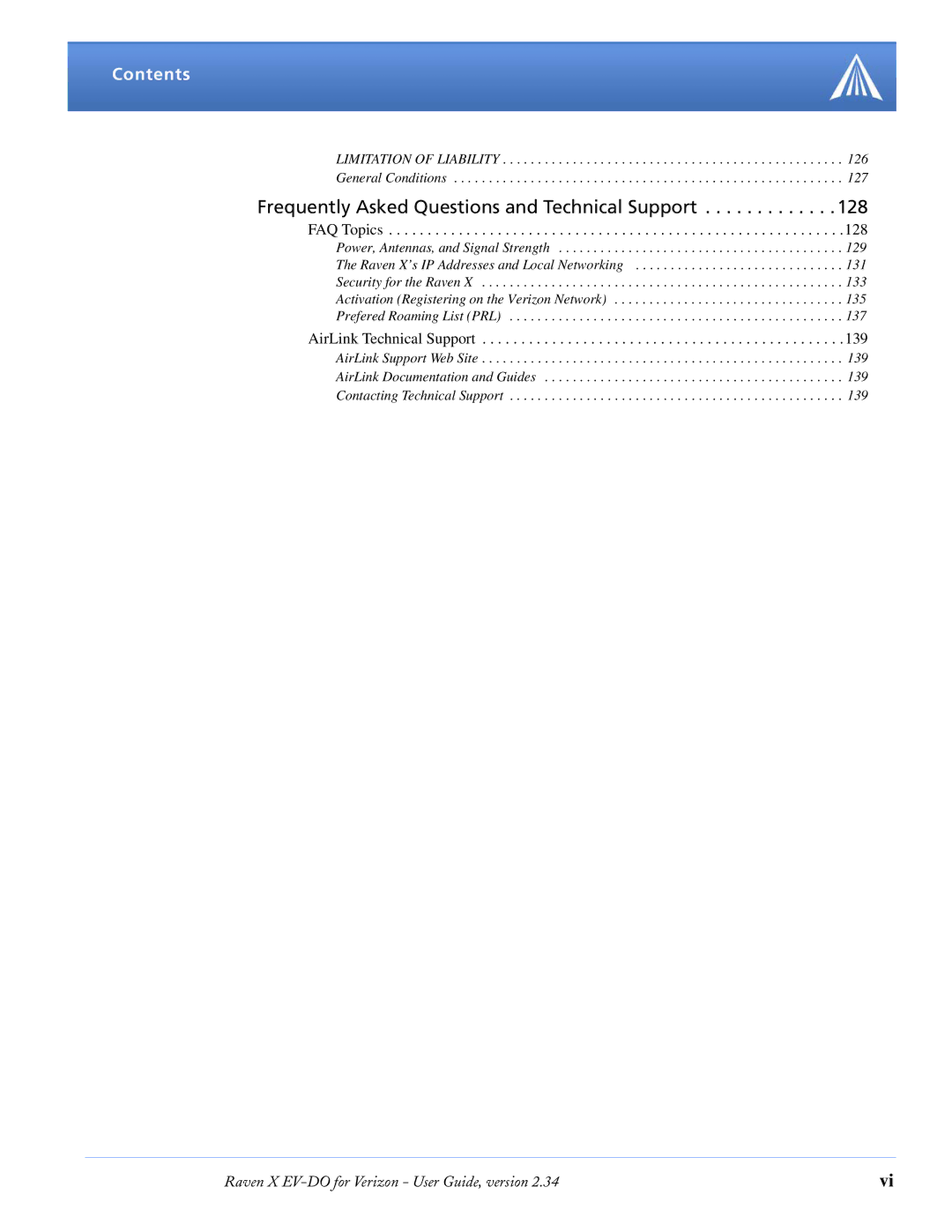 Airlink X EV-DO manual Frequently Asked Questions and Technical Support 