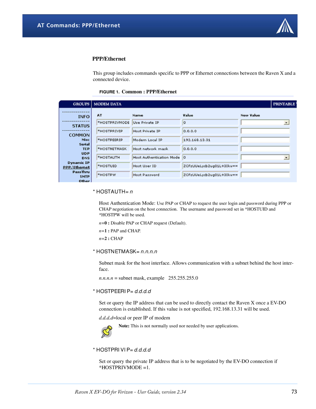 Airlink X EV-DO manual AT Commands PPP/Ethernet 