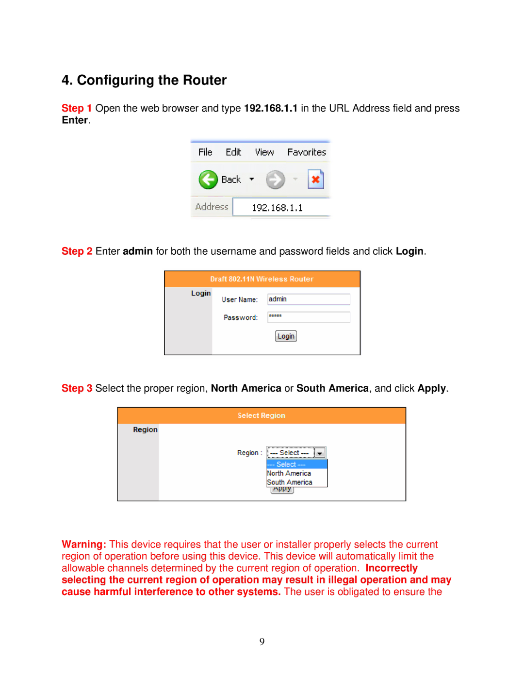 Airlink101 300N user manual Configuring the Router 