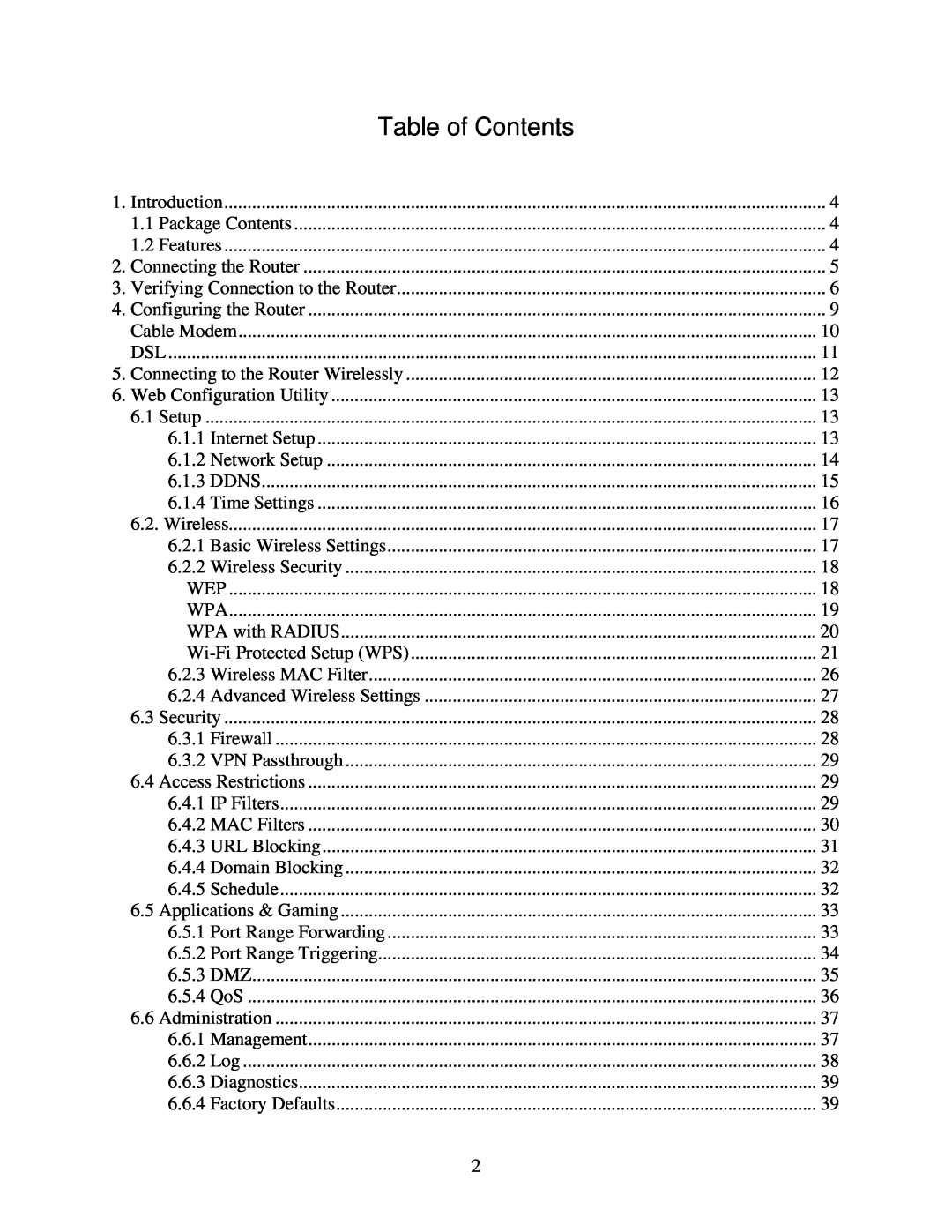 Airlink101 300N user manual Table of Contents 