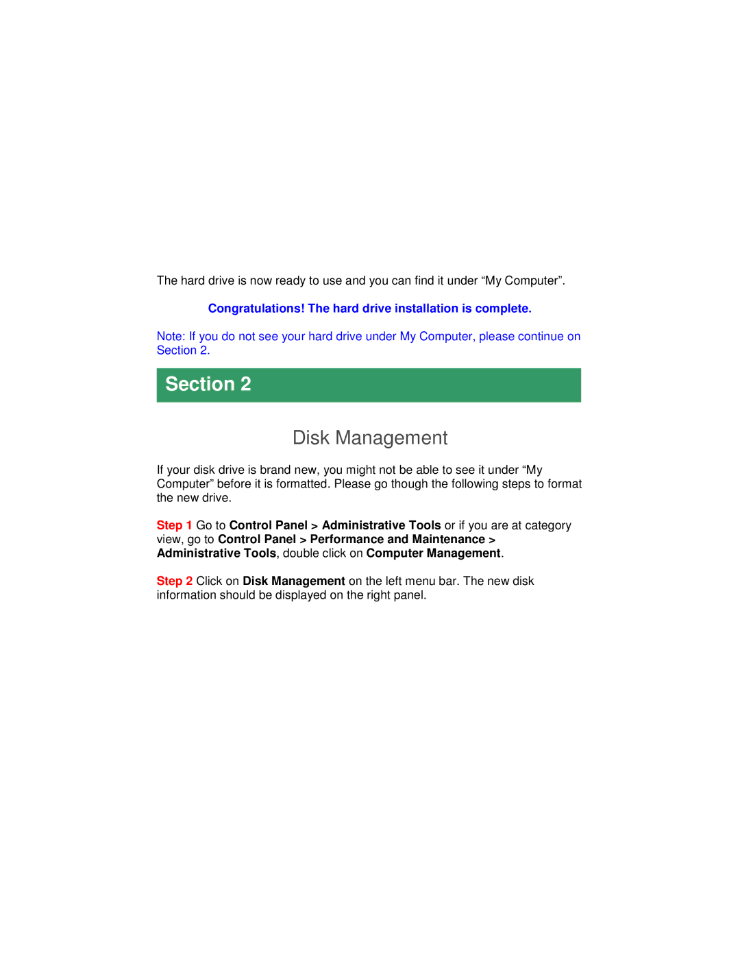 Airlink101 AEN-U35SAB manual Disk Management 