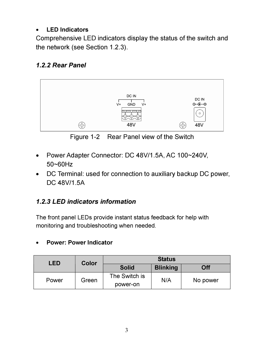 Airlink101 AGSW808POE manual LED Indicators, Power Power Indicator 