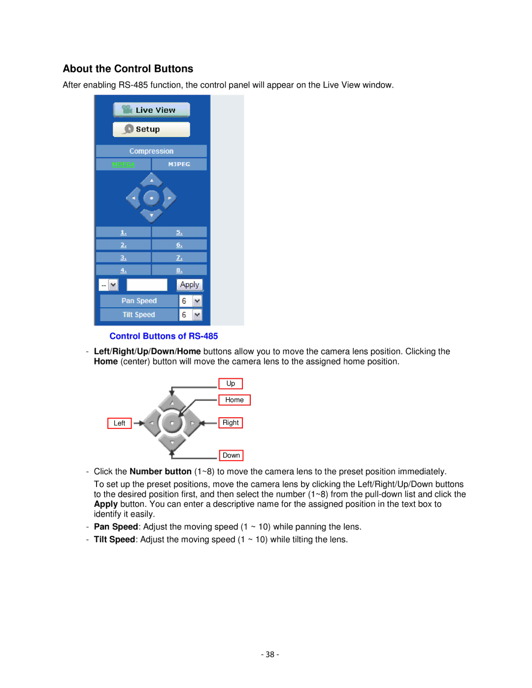 Airlink101 AIC1620POE user manual About the Control Buttons, Control Buttons of RS-485 