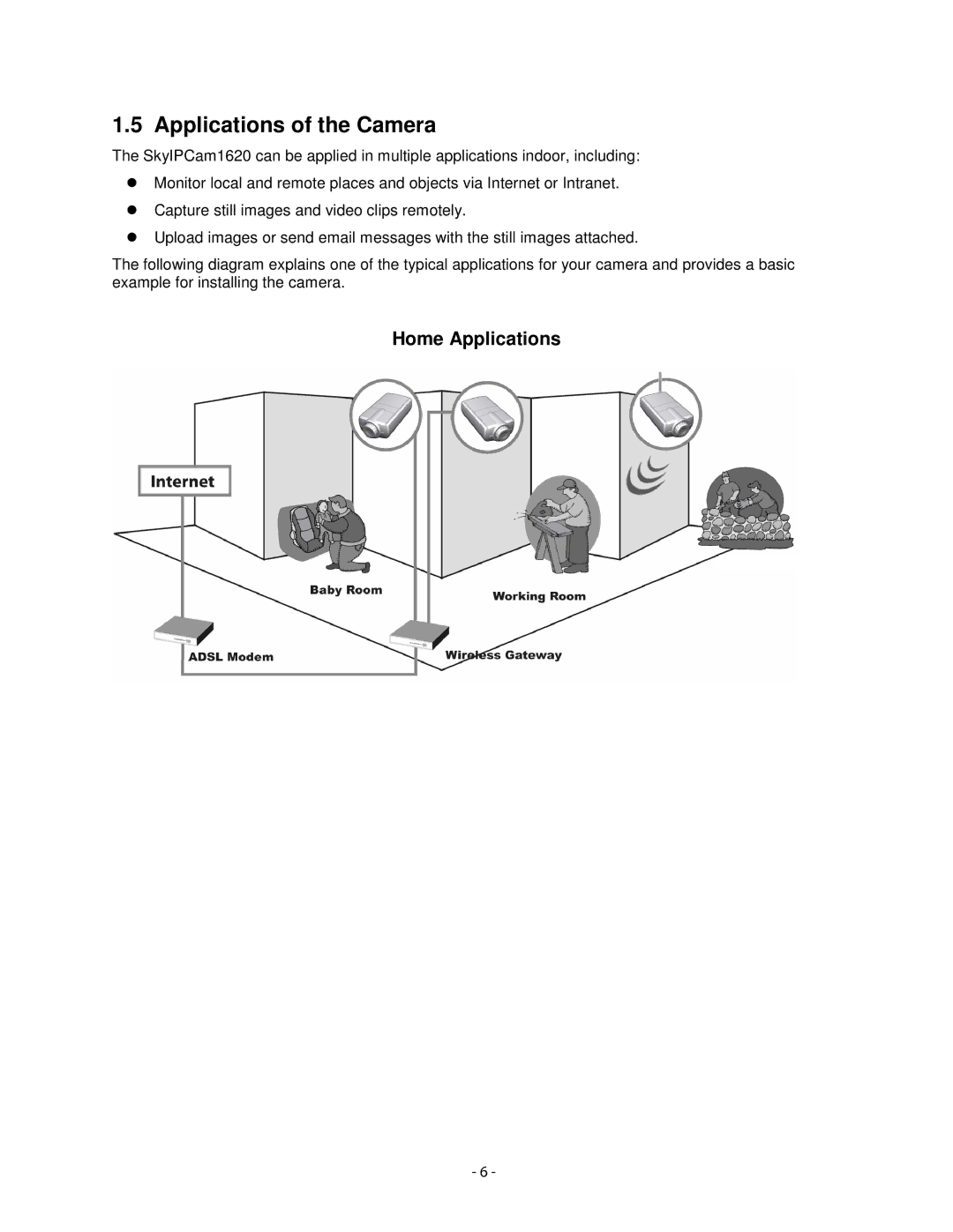 Airlink101 AIC1620POE user manual Applications of the Camera, Home Applications 