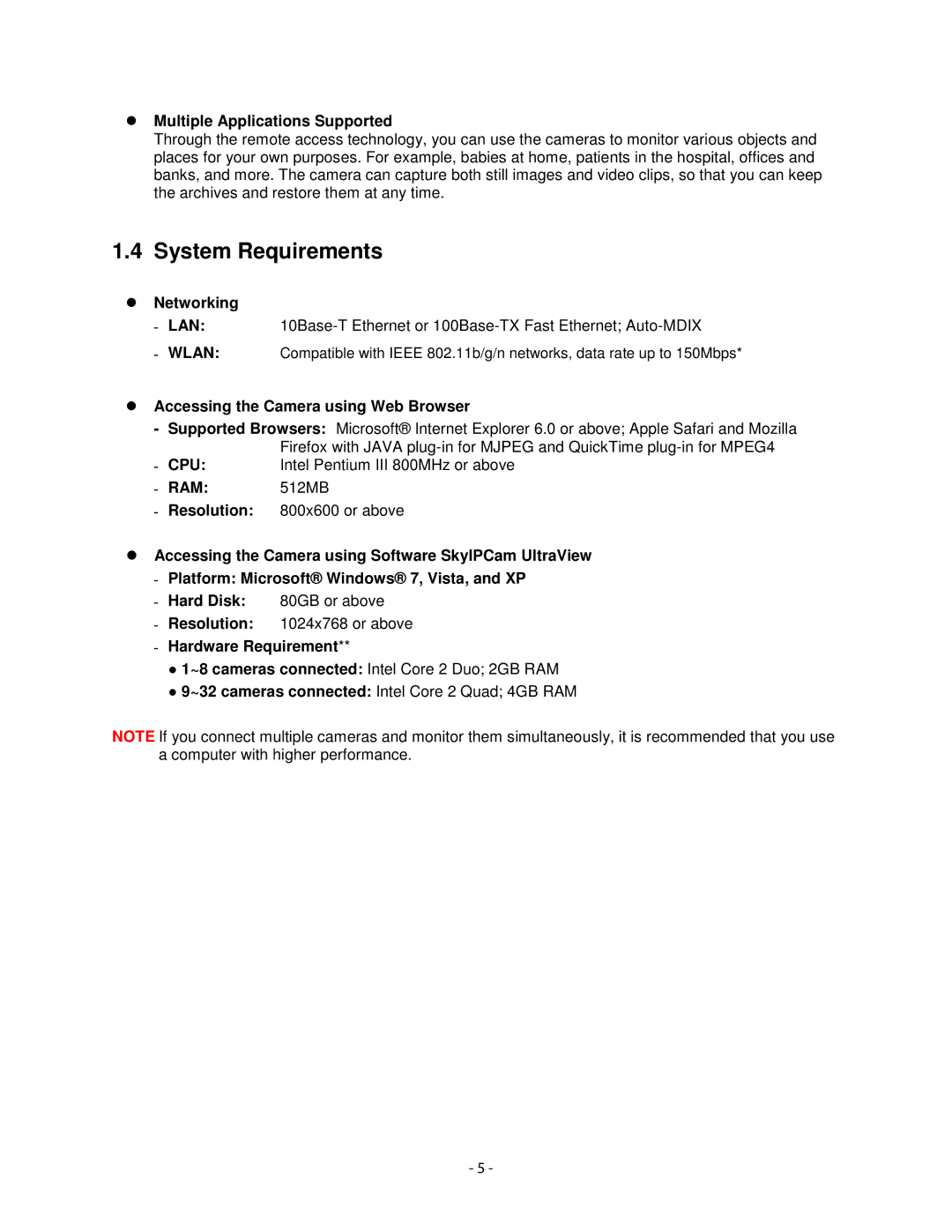 Airlink101 AIC1620W user manual System Requirements, Multiple Applications Supported, Networking, ­ Hardware Requirement 