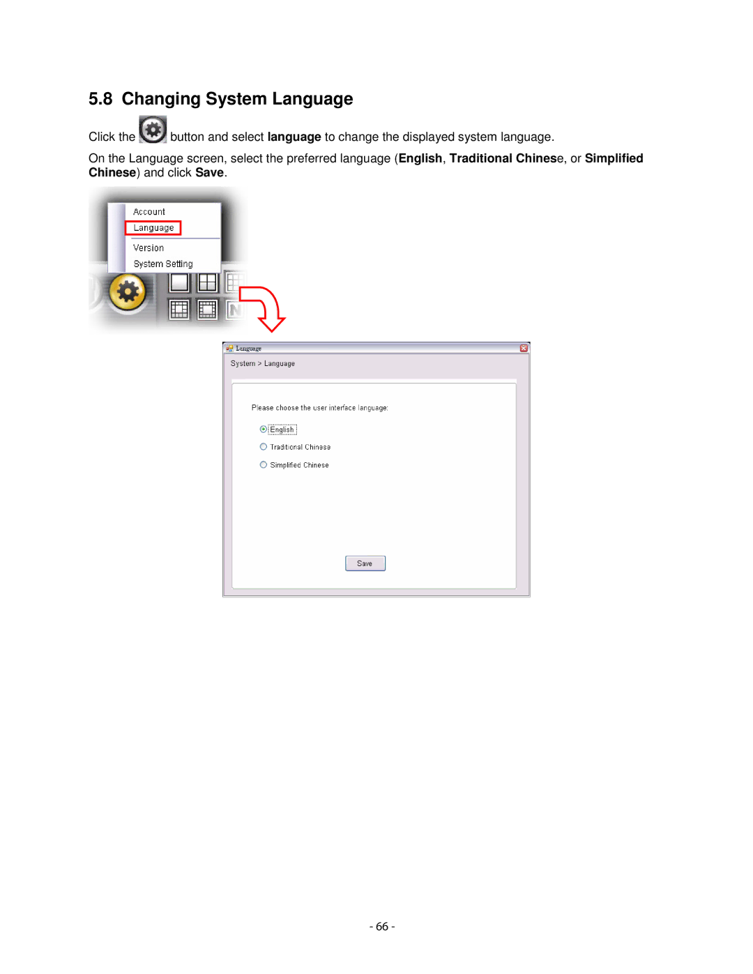 Airlink101 AIC1620W user manual Changing System Language 