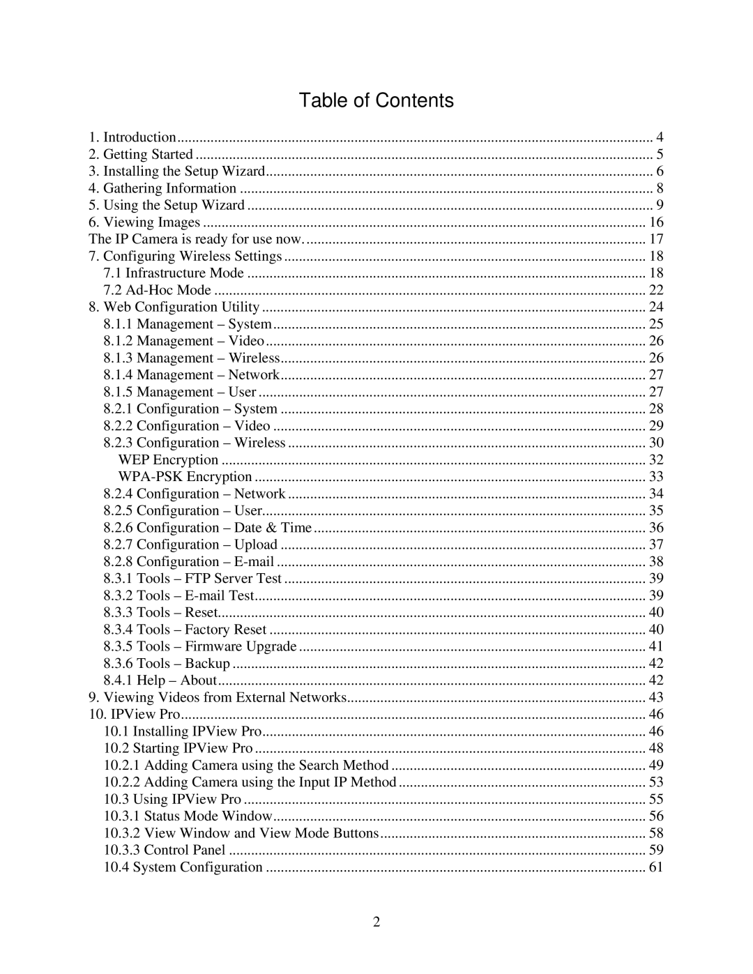 Airlink101 AIC250W user manual Table of Contents 