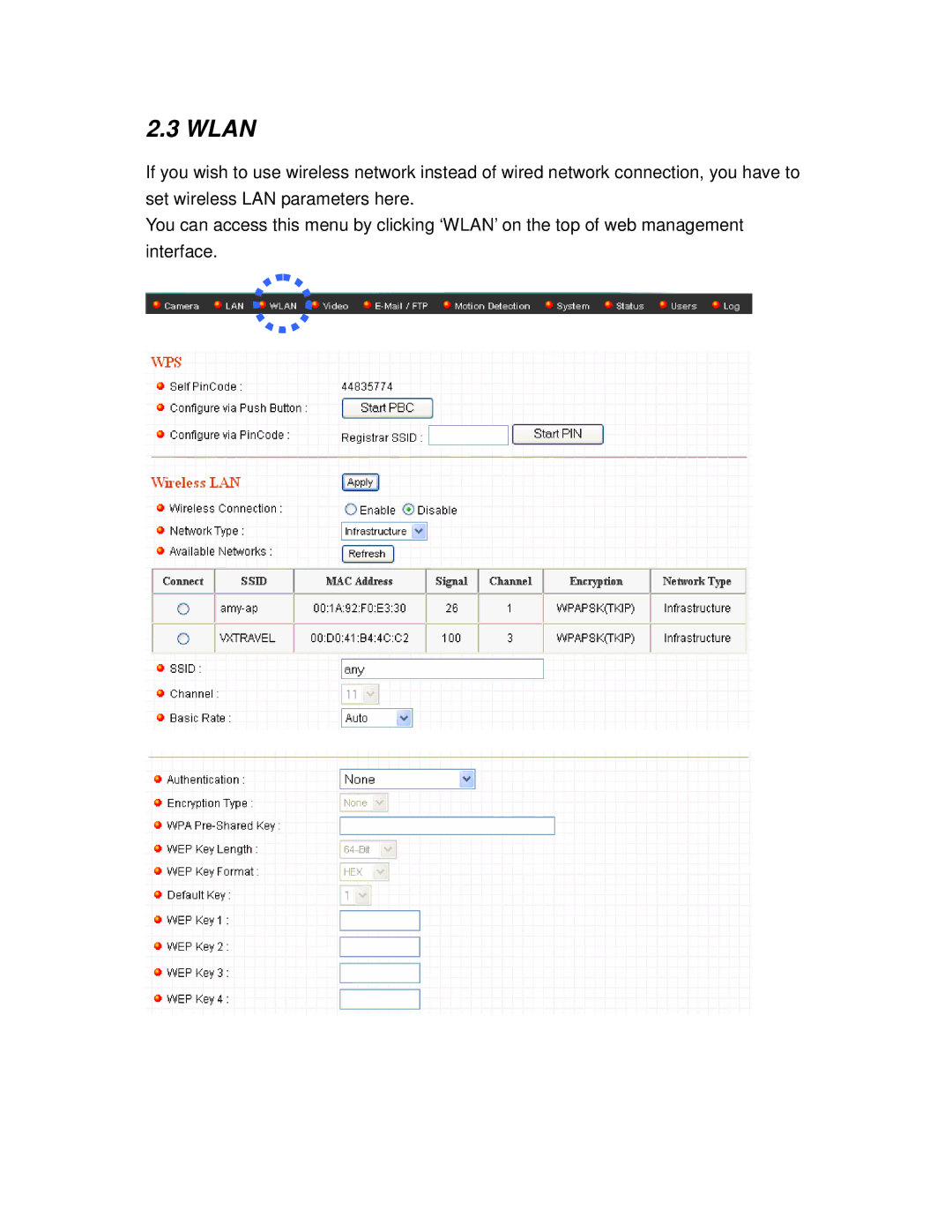 Airlink101 AIC600W user manual Wlan 