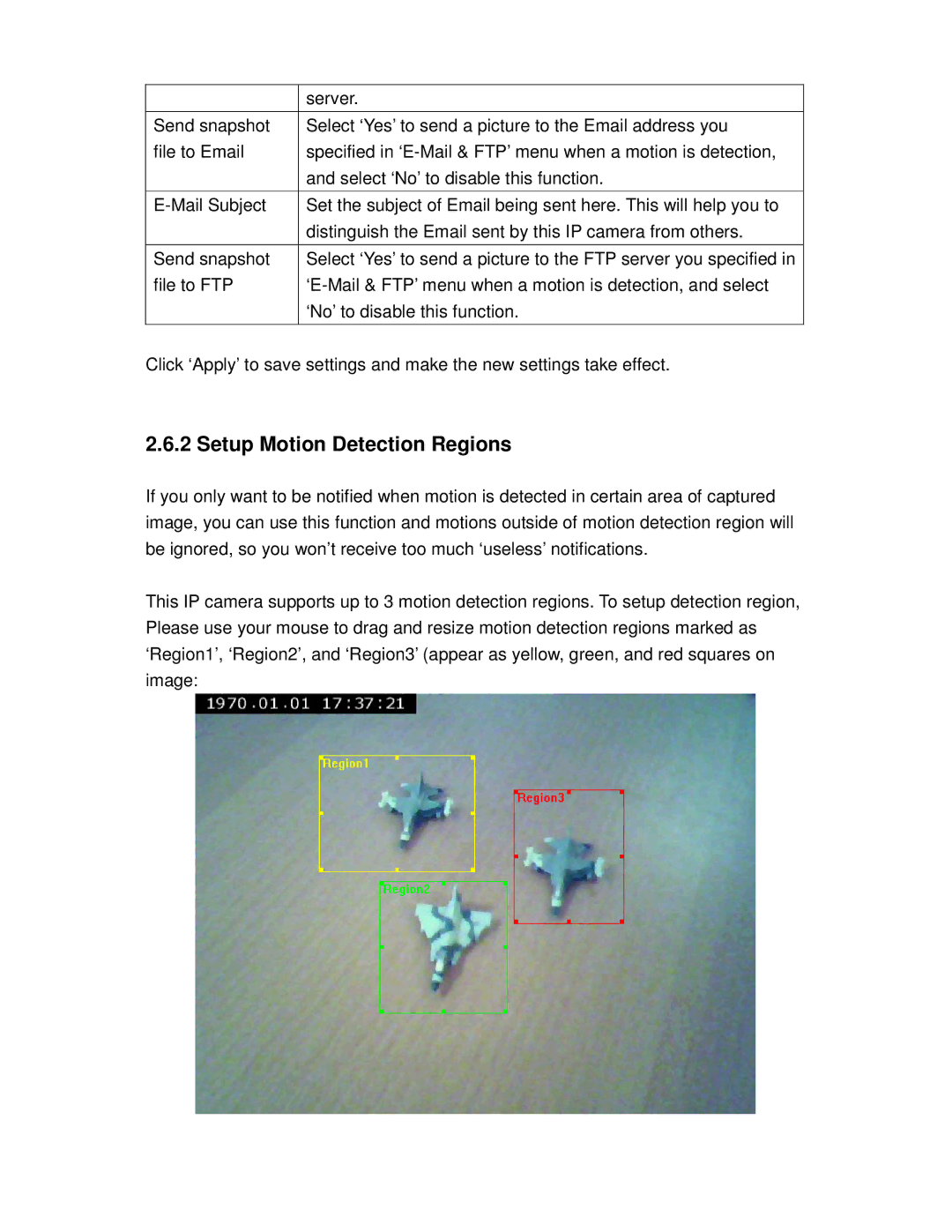 Airlink101 AIC600W user manual Setup Motion Detection Regions 