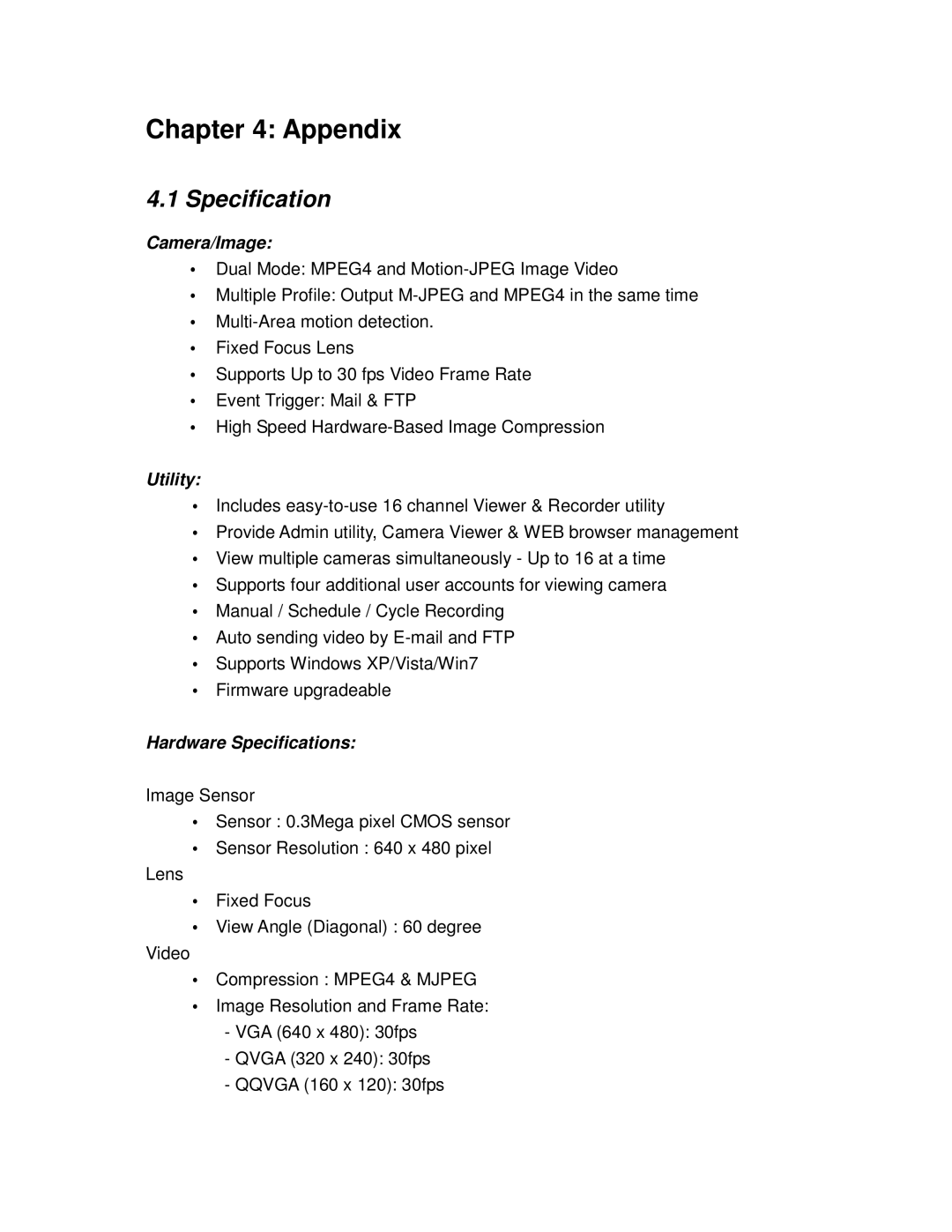 Airlink101 AIC600W user manual Appendix, Specification 