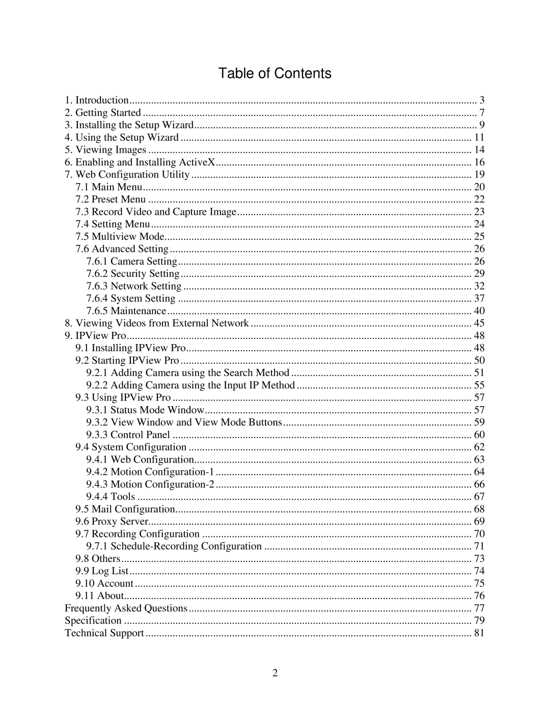 Airlink101 AICAP650 user manual Table of Contents 