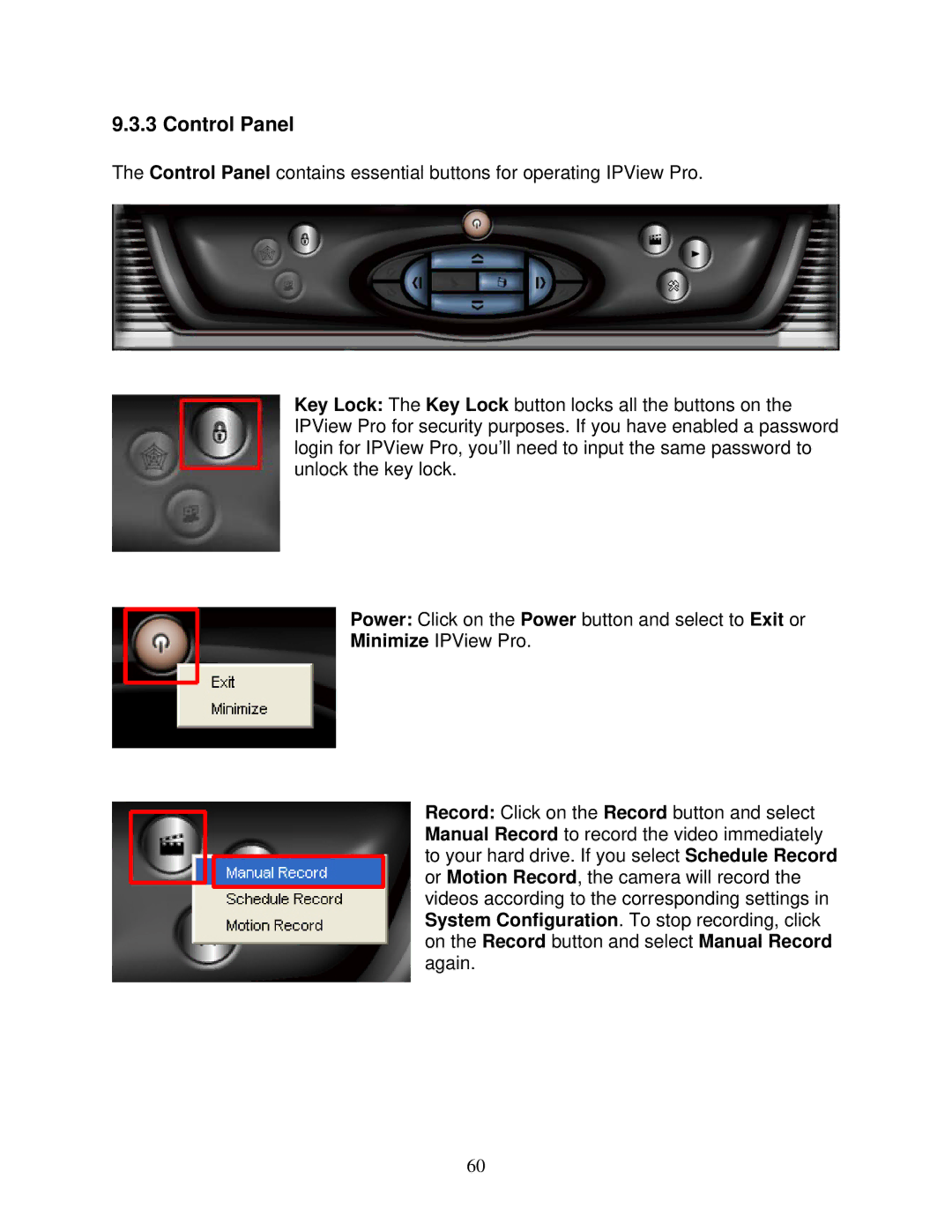 Airlink101 AICAP650 user manual Control Panel 