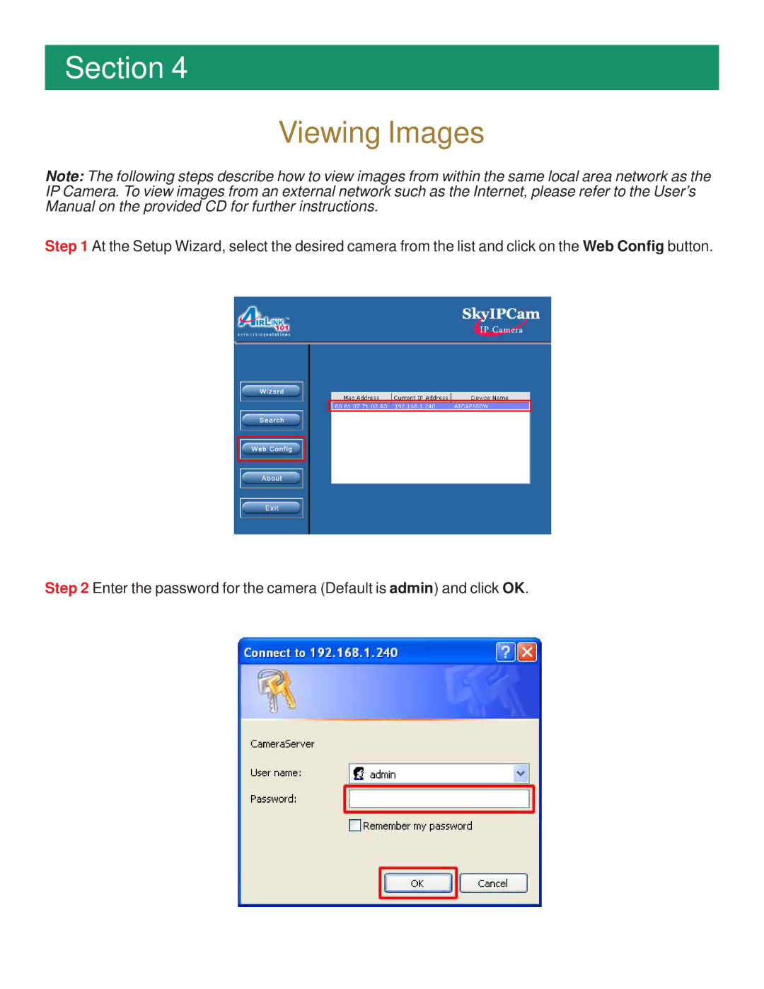 Airlink101 AICAP650W manual Viewing Images 