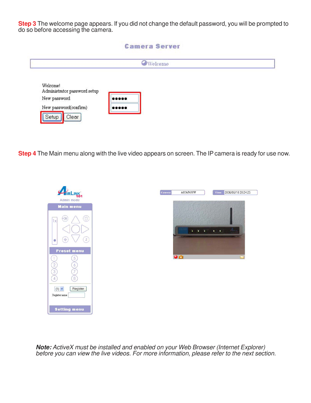 Airlink101 AICAP650W manual 