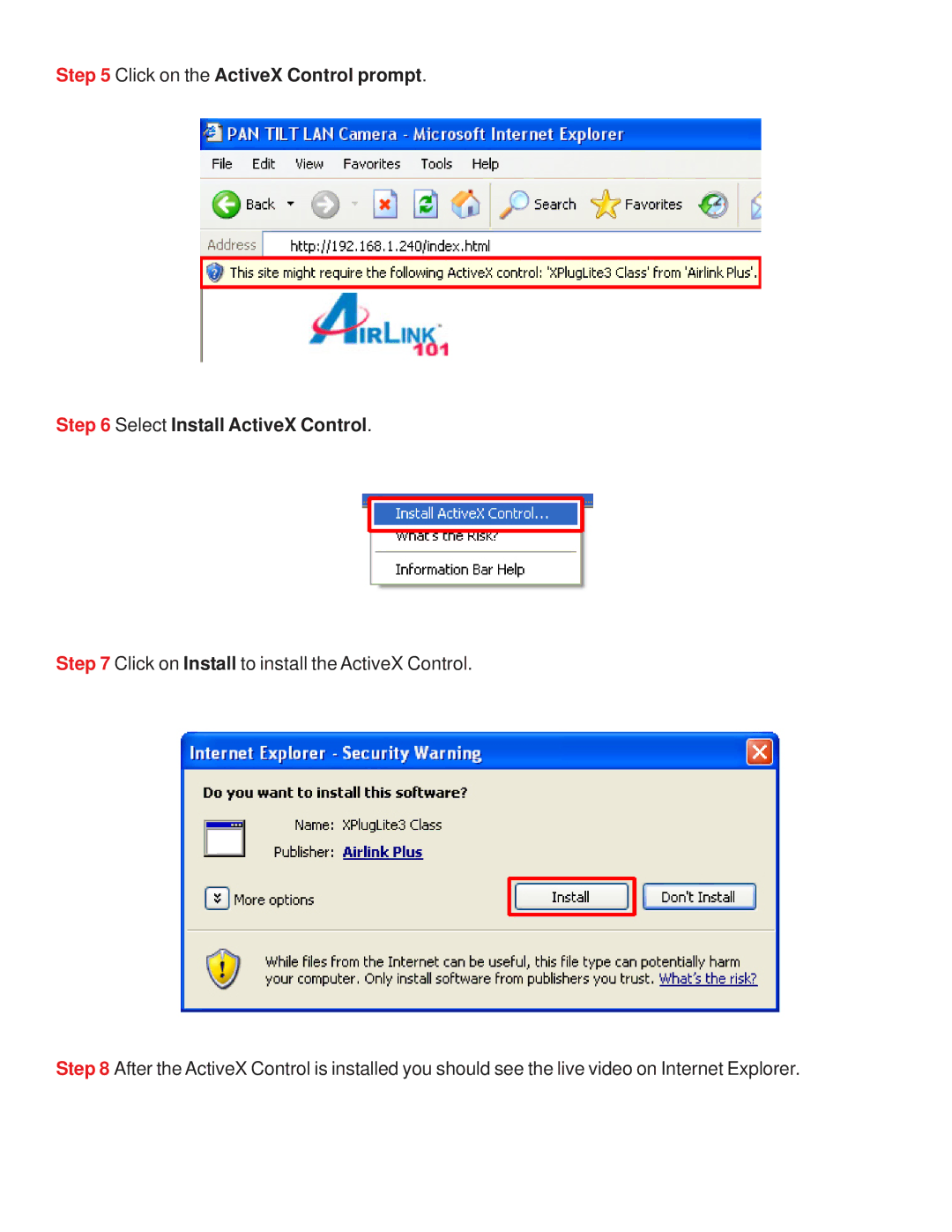 Airlink101 AICAP650W manual 