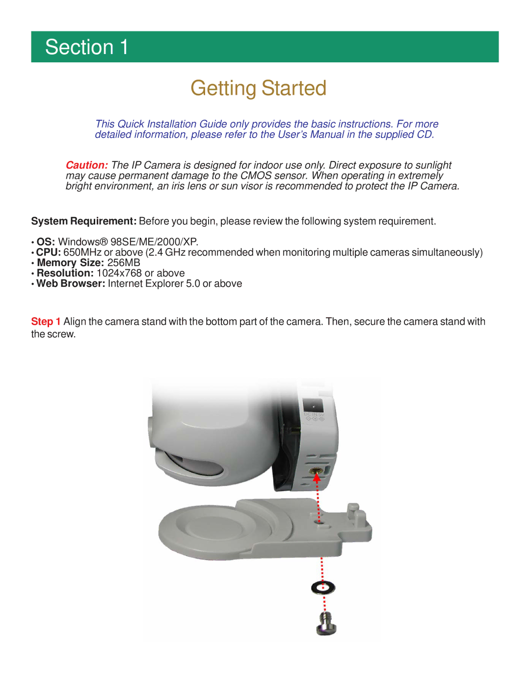 Airlink101 AICAP650W manual Section, Getting Started 