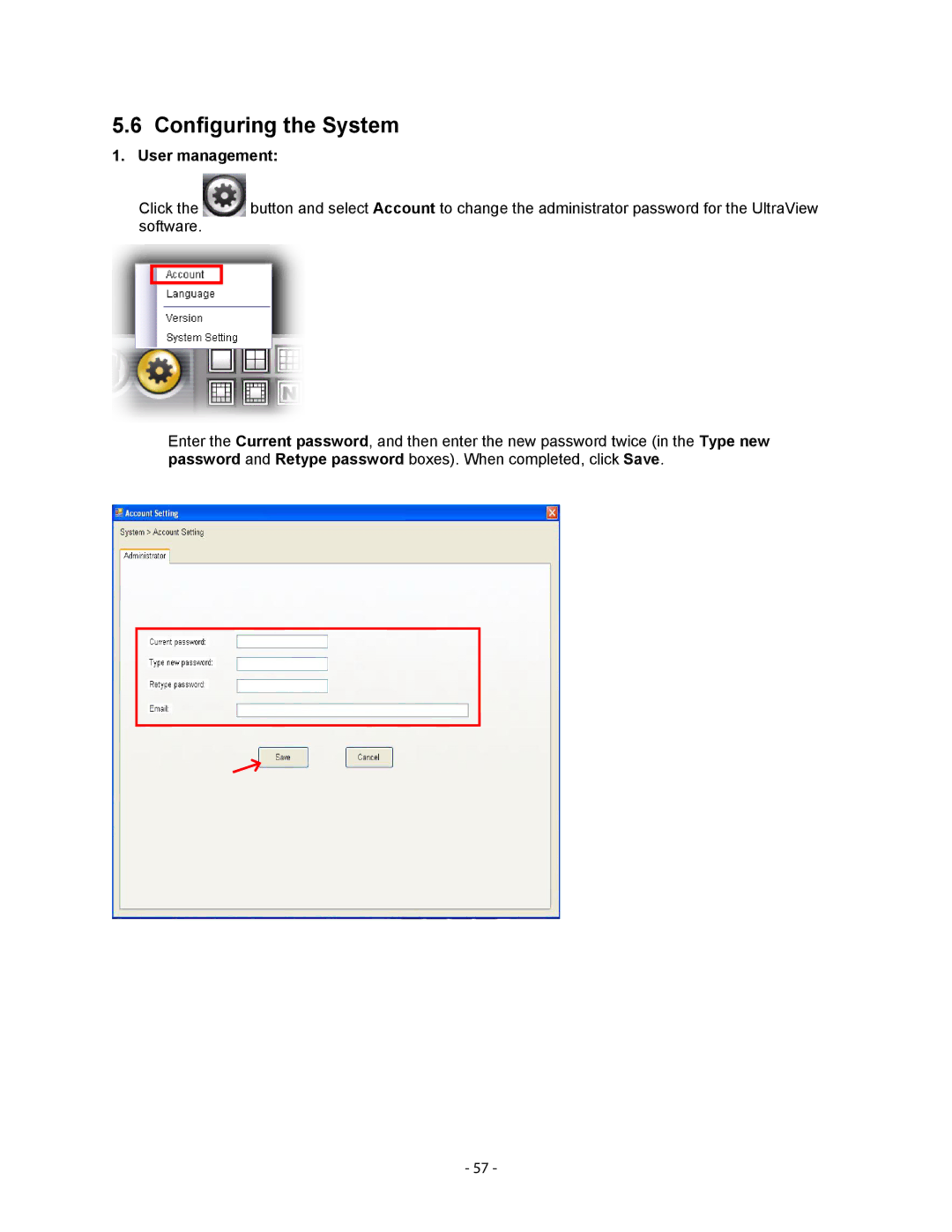 Airlink101 AICN1500W user manual Configuring the System, User management 