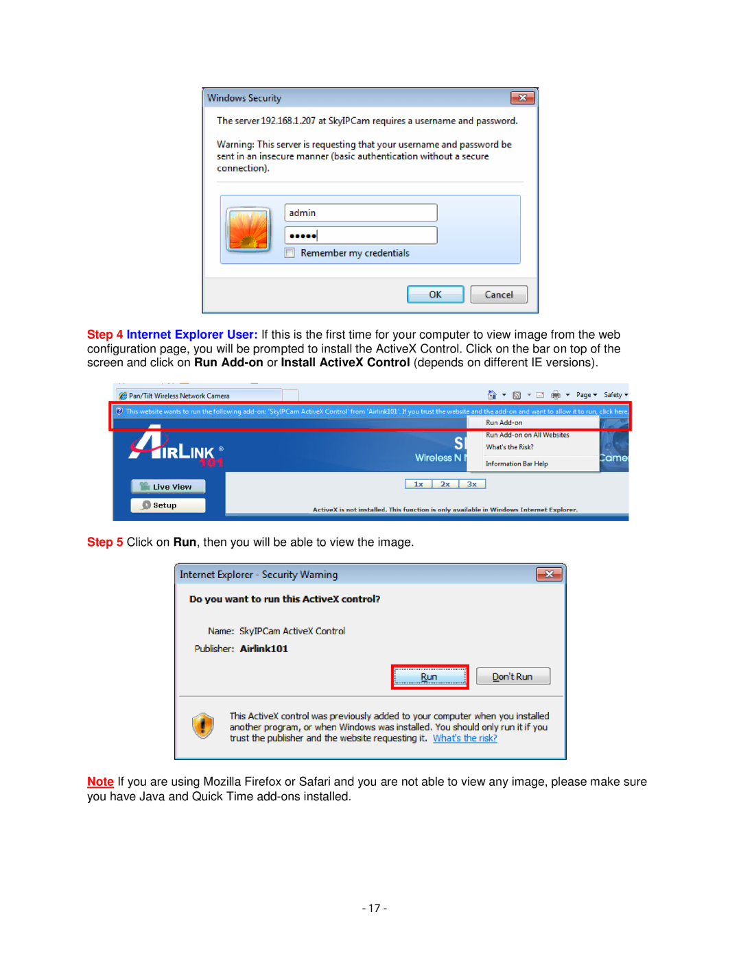 Airlink101 AICN1747W user manual 