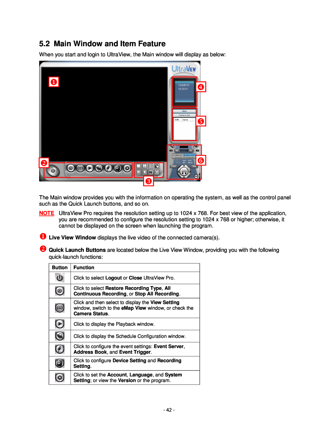 Airlink101 AICN1747W user manual Main Window and Item Feature 