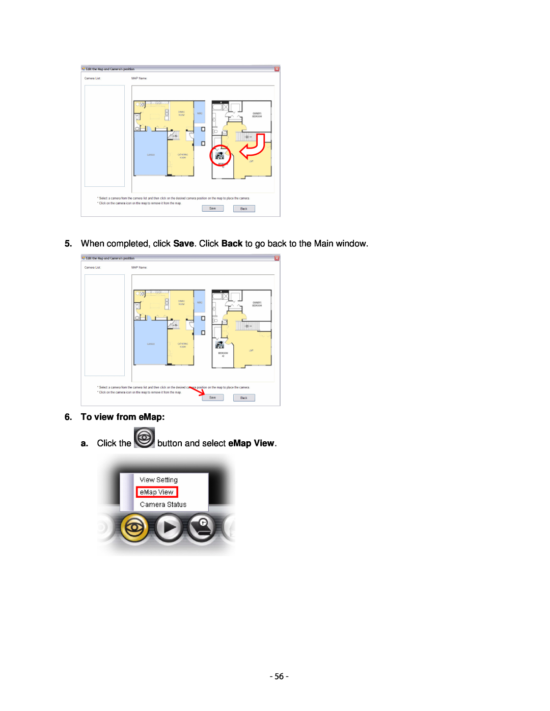 Airlink101 AICN1747W user manual To view from eMap, a. Click the button and select eMap View 