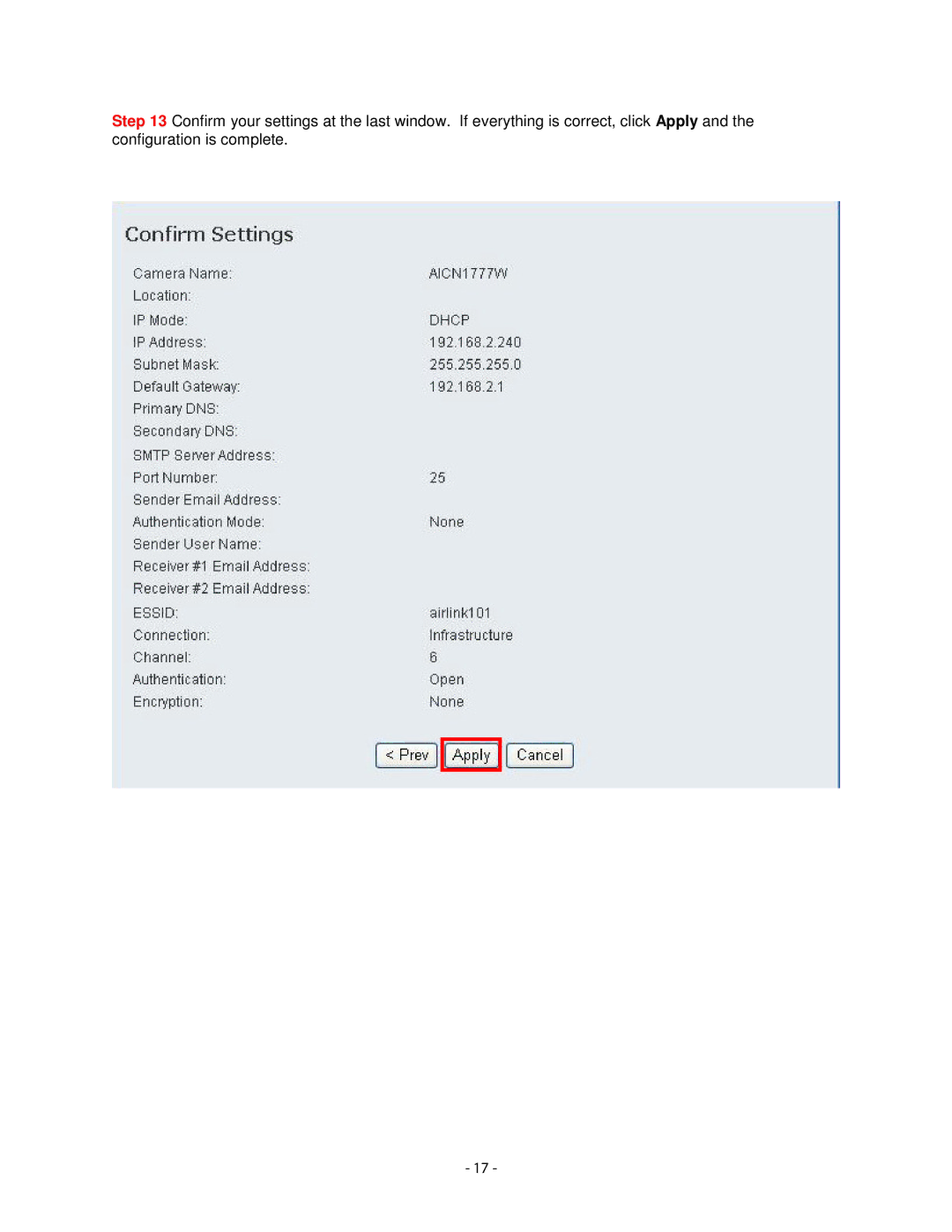 Airlink101 AICN1777W user manual 