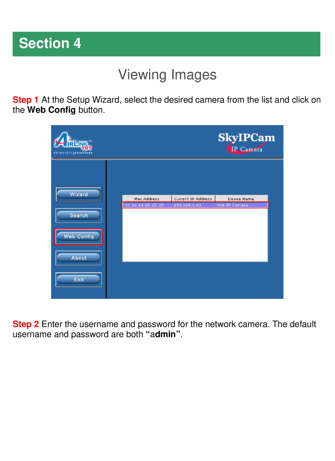 Airlink101 AICP310 manual Viewing Images 