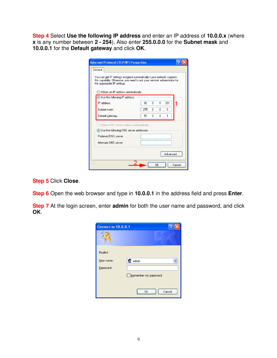 Airlink101 AP411W user manual Click Close 