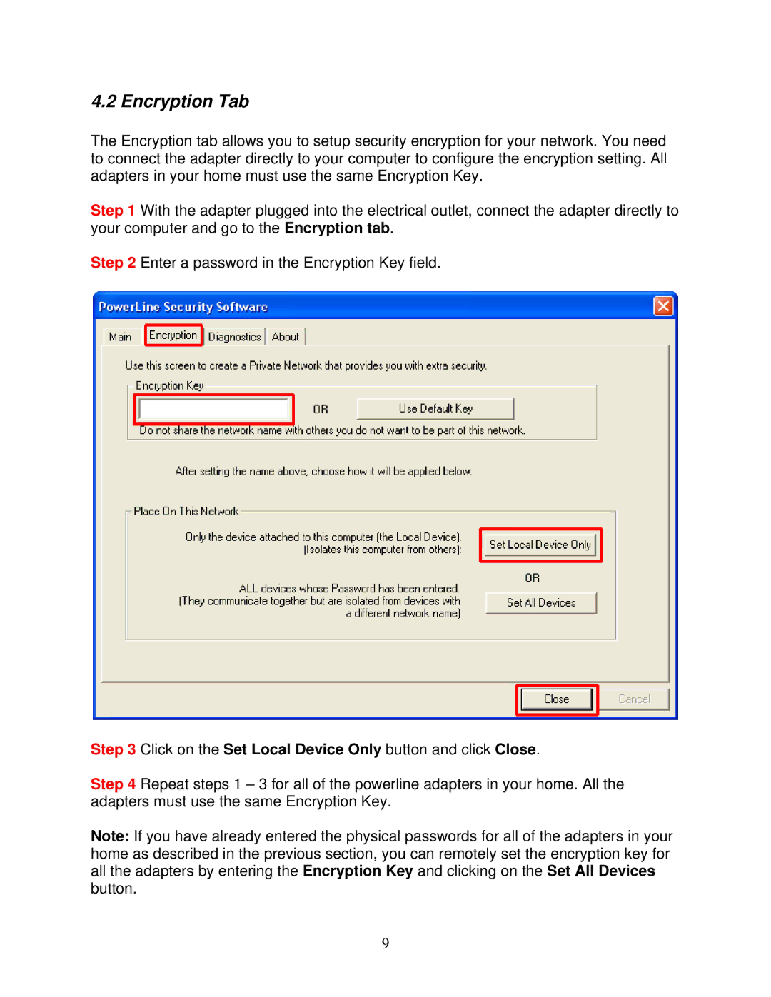 Airlink101 APL8511 user manual Encryption Tab 