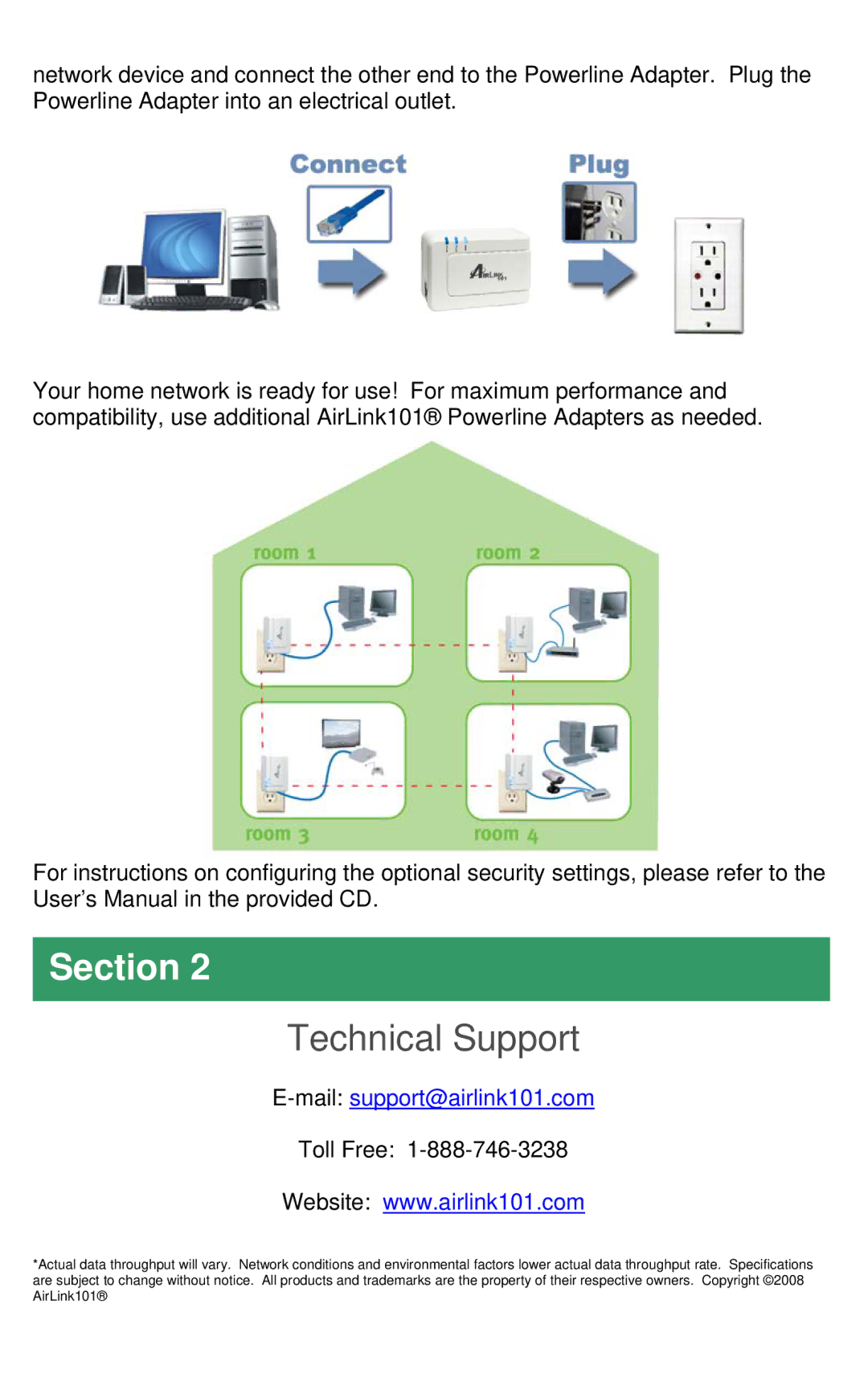 Airlink101 APL8512 manual Technical Support, Mailsupport@airlink101.com, Toll Free 