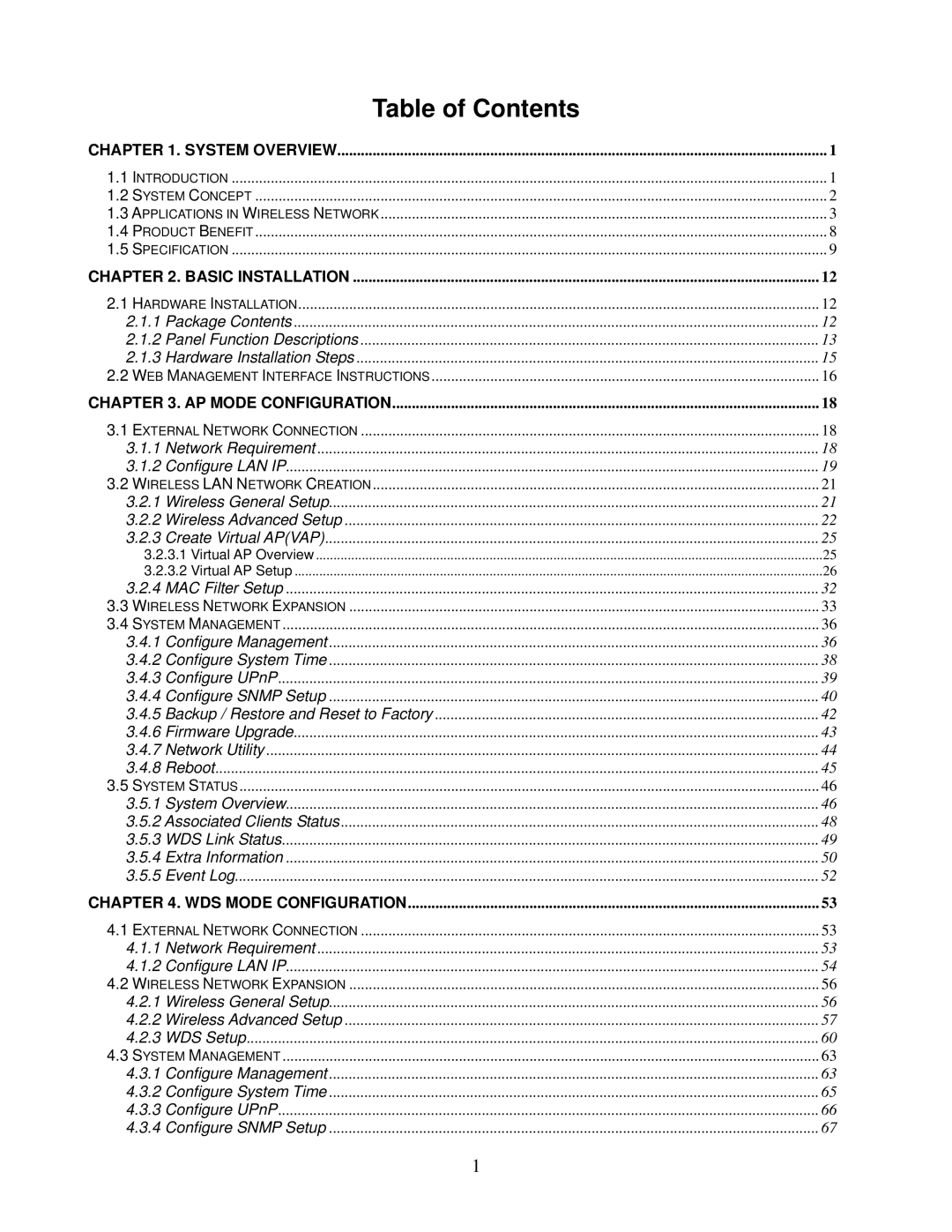 Airlink101 APO1010, APO1000 manual Table of Contents 