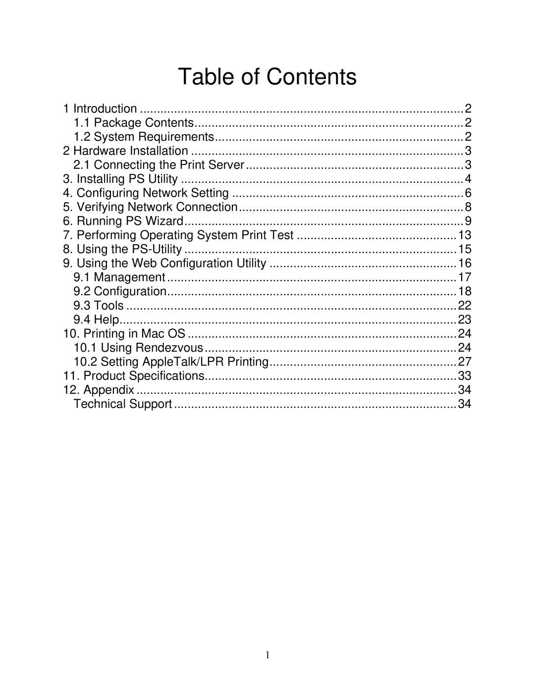 Airlink101 APSUSB2 manual Table of Contents 