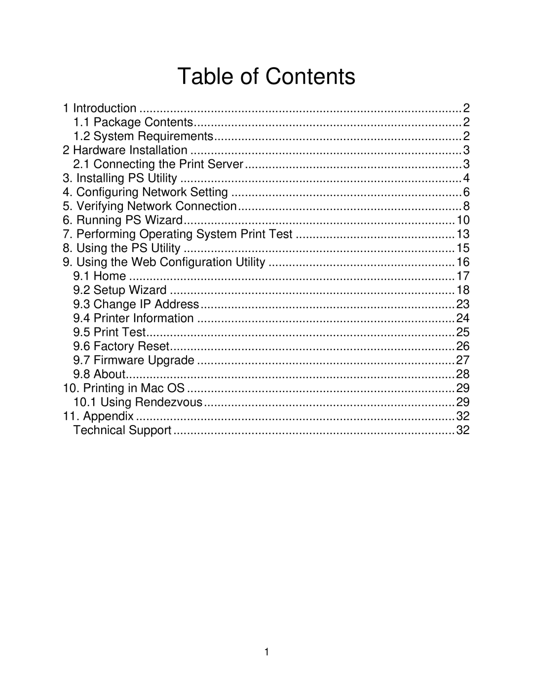 Airlink101 APSUSB211 user manual Table of Contents 