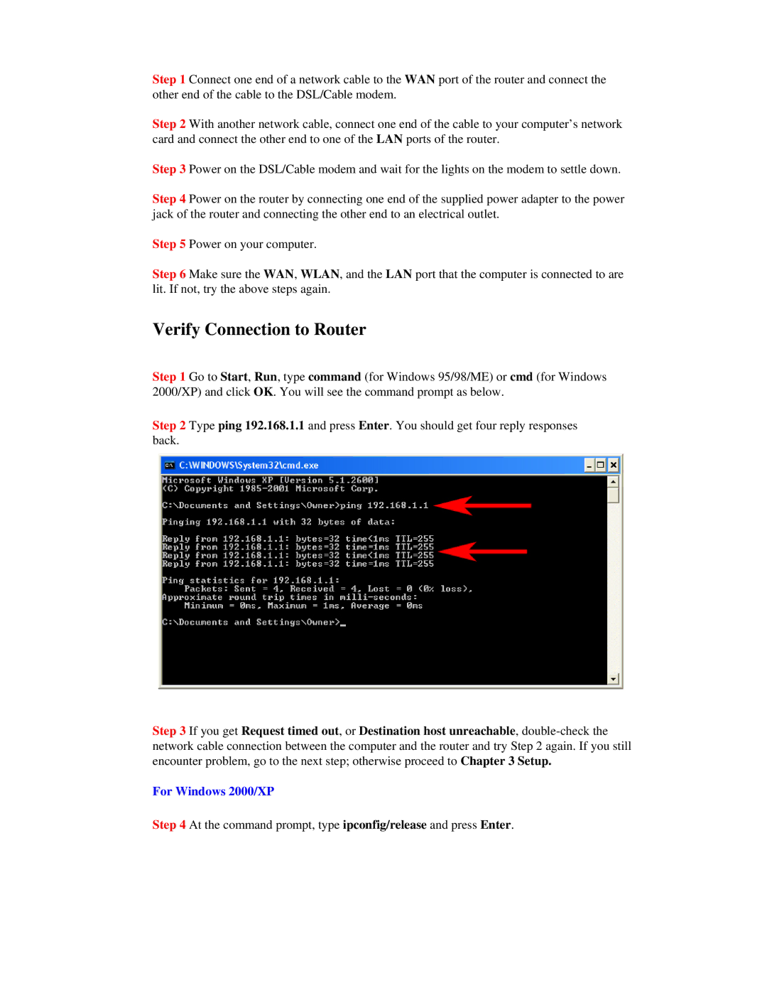 Airlink101 AR315W user manual Verify Connection to Router 