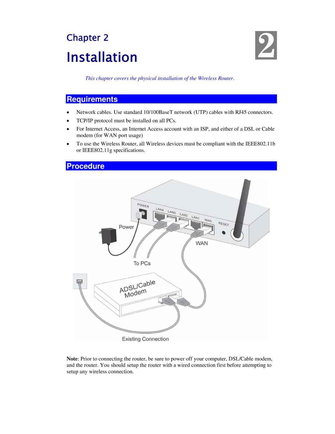 Airlink101 AR315W user manual Installation, Requirements, Procedure 