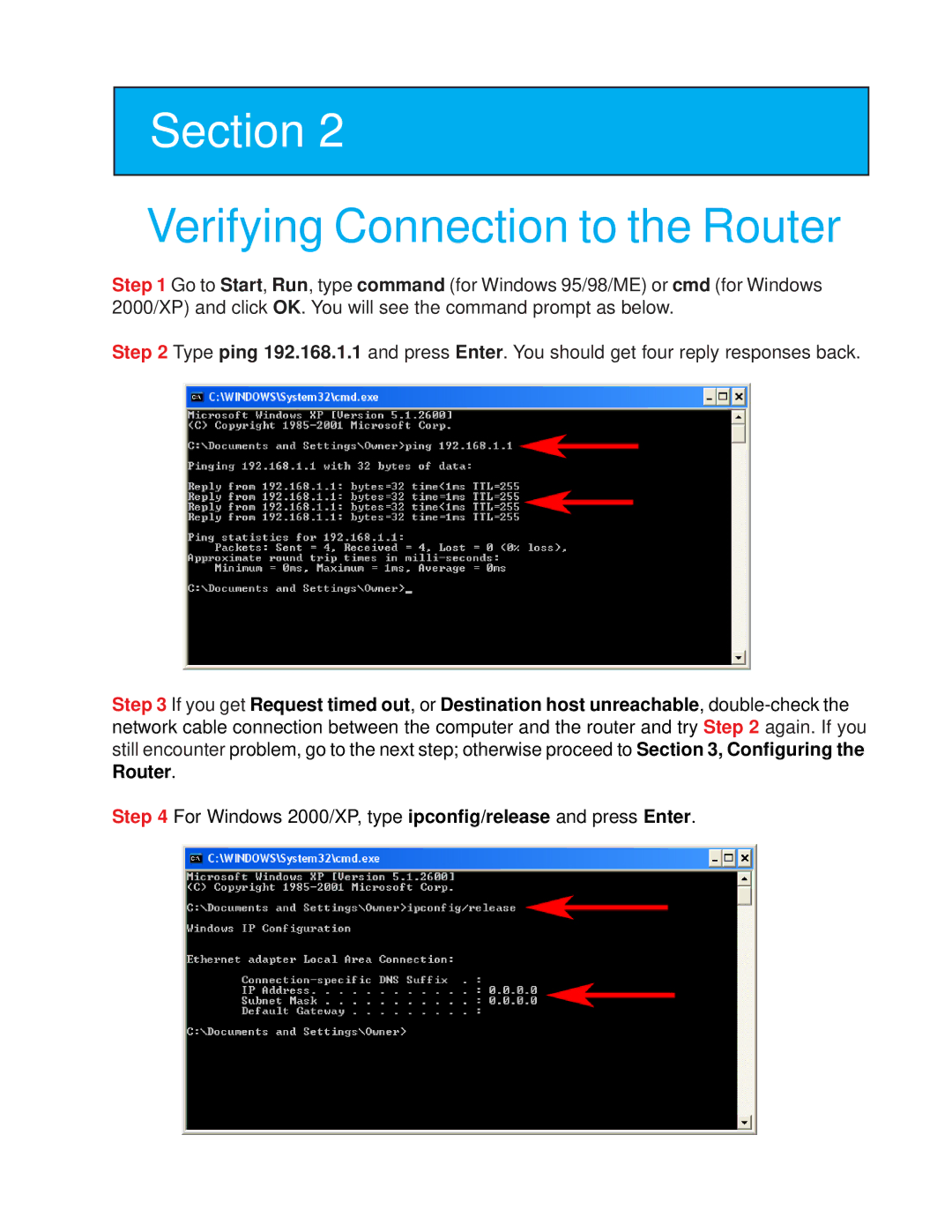 Airlink101 AR335W manual Verifying Connection to the Router 