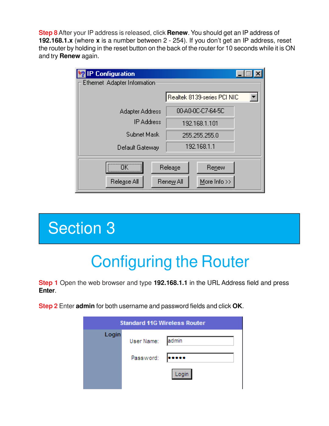 Airlink101 AR335W manual Configuring the Router 