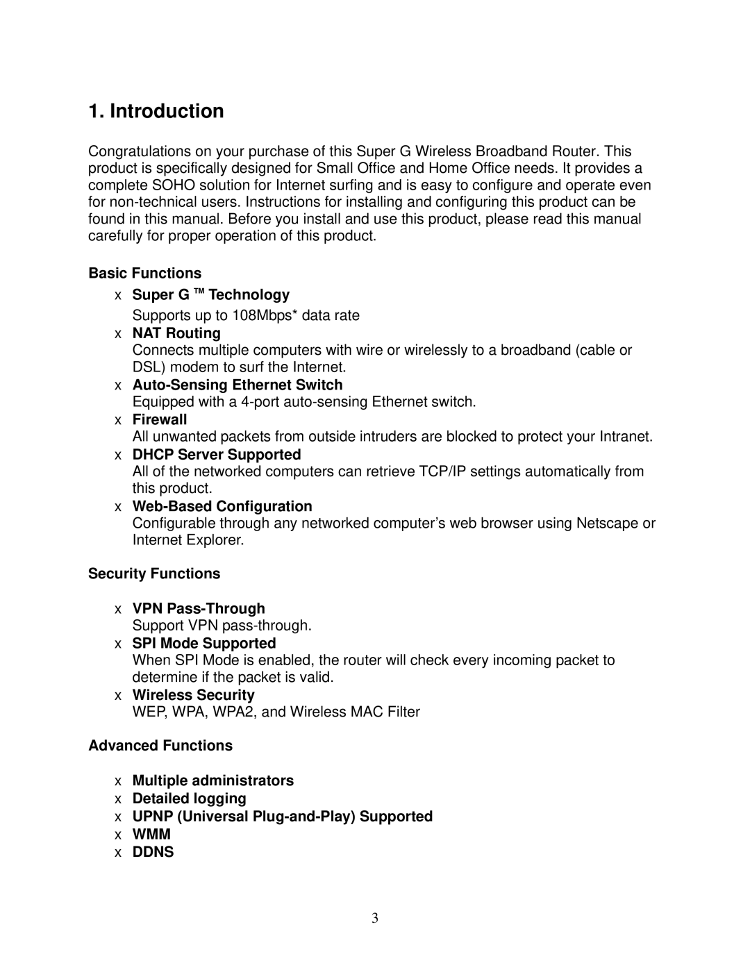 Airlink101 AR430W user manual Introduction 