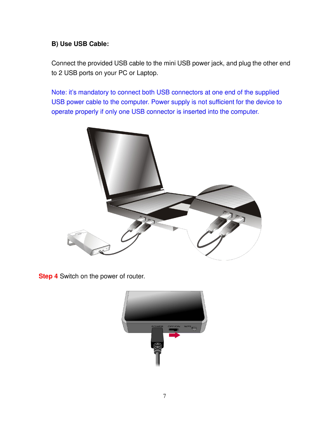 Airlink101 AR550W3G user manual Use USB Cable 