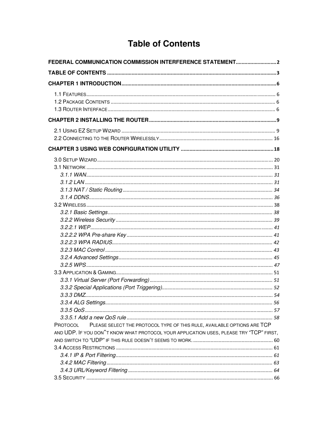 Airlink101 AR570W user manual Table of Contents 