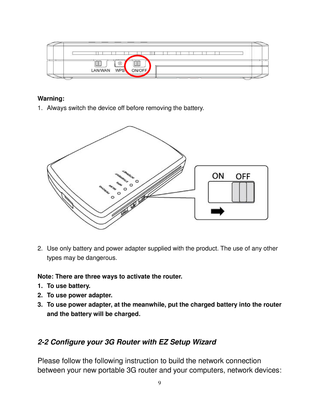 Airlink101 AR580W3G manual Configure your 3G Router with EZ Setup Wizard 