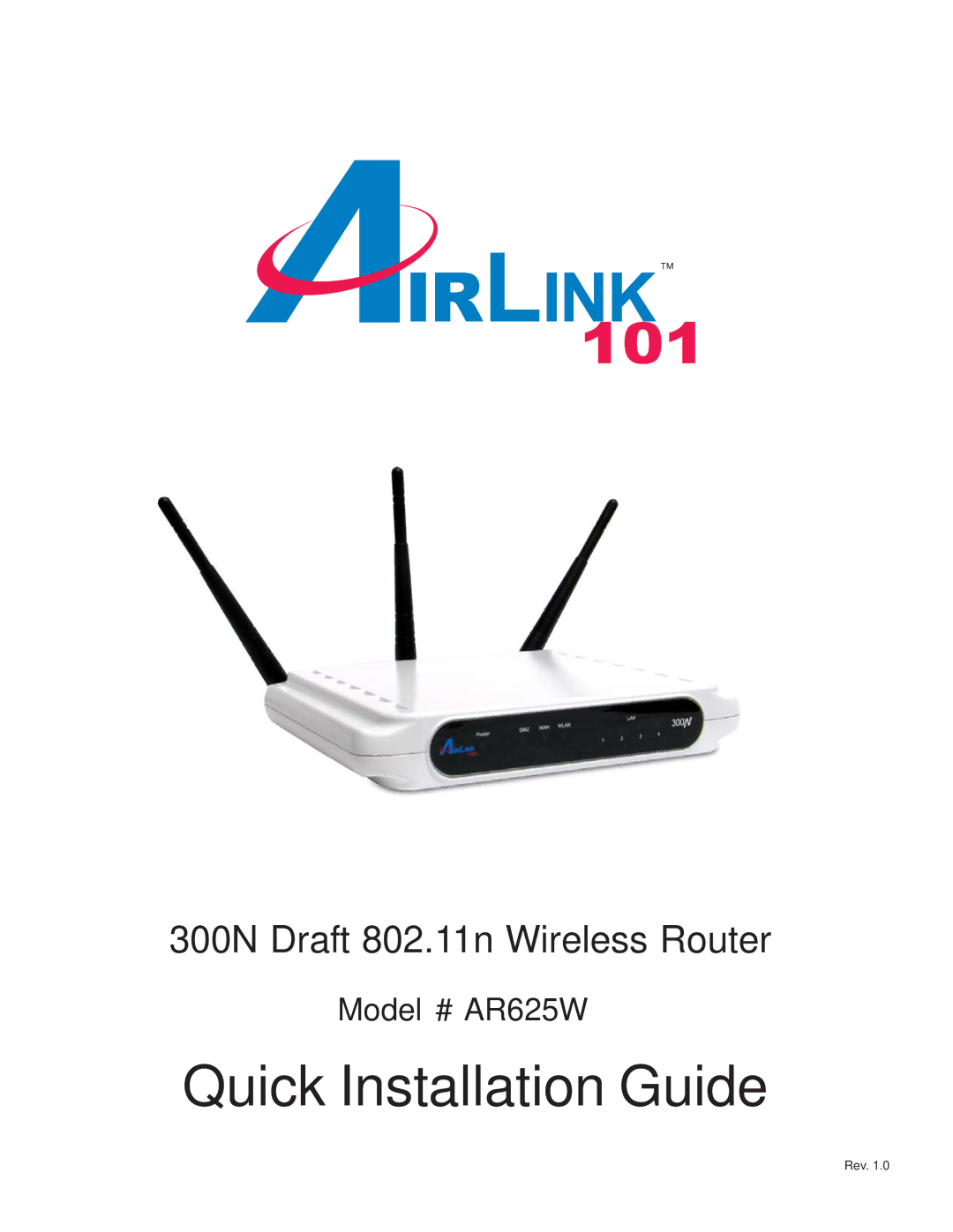 Airlink101 AR625W manual Quick Installation Guide 