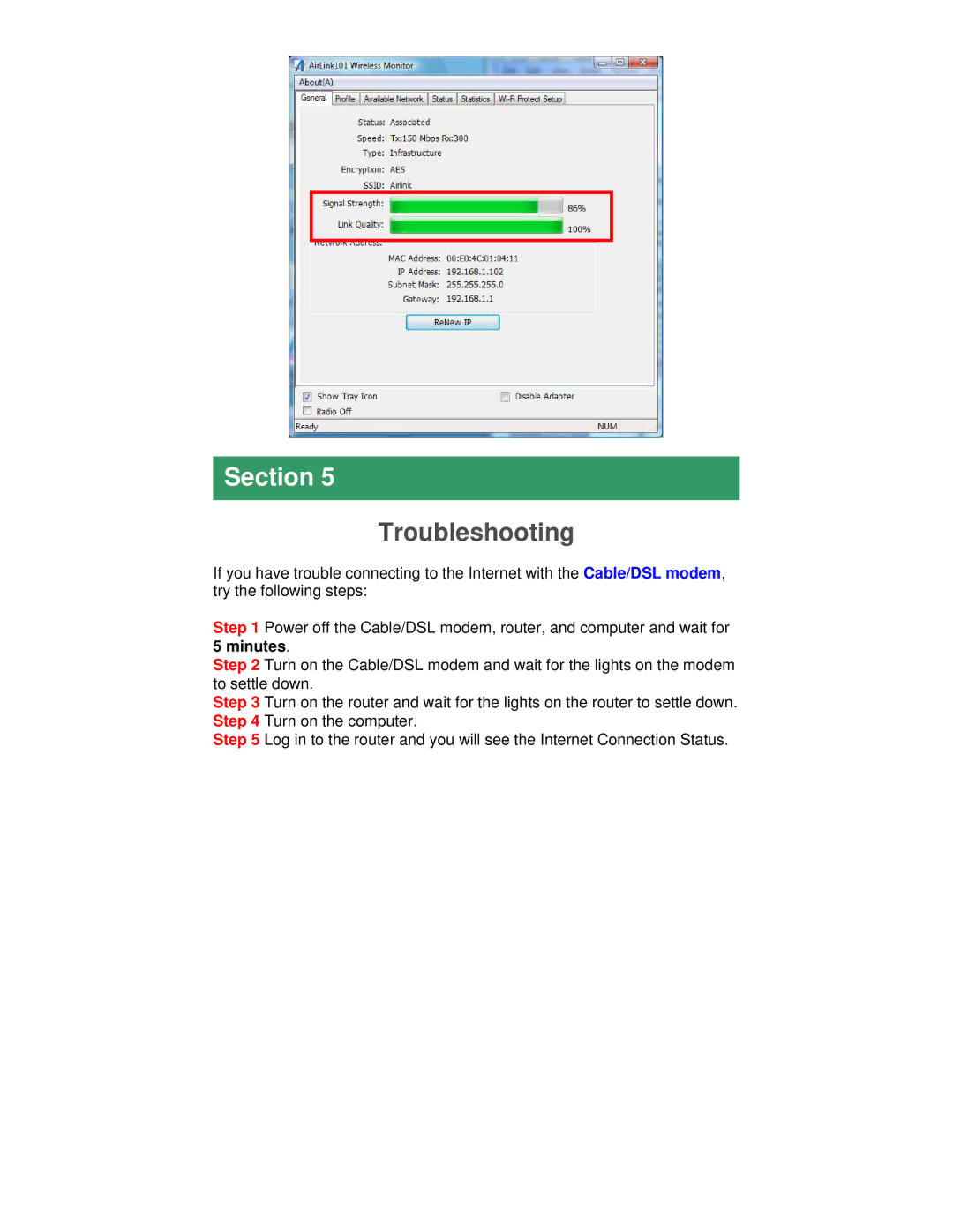 Airlink101 AR660W3G manual Troubleshooting 