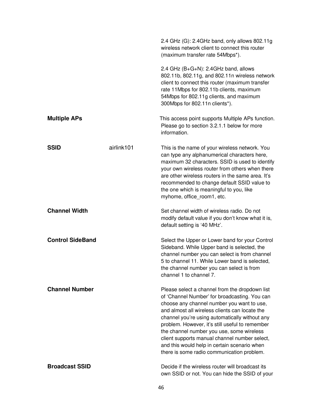 Airlink101 AR675W user manual Multiple APs, Broadcast Ssid 