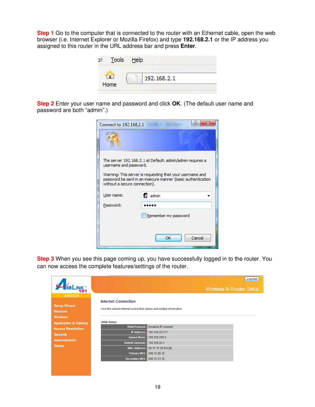 Airlink101 AR685W user manual 