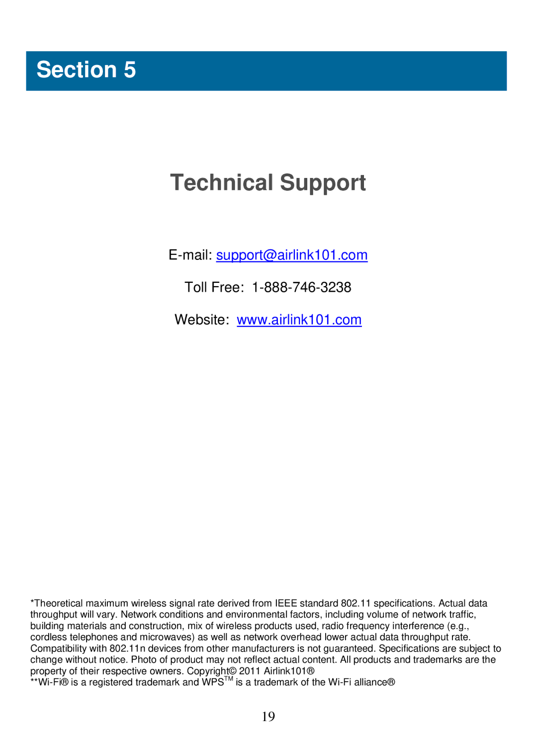 Airlink101 AR686W manual Technical Support, Mailsupport@airlink101.com 