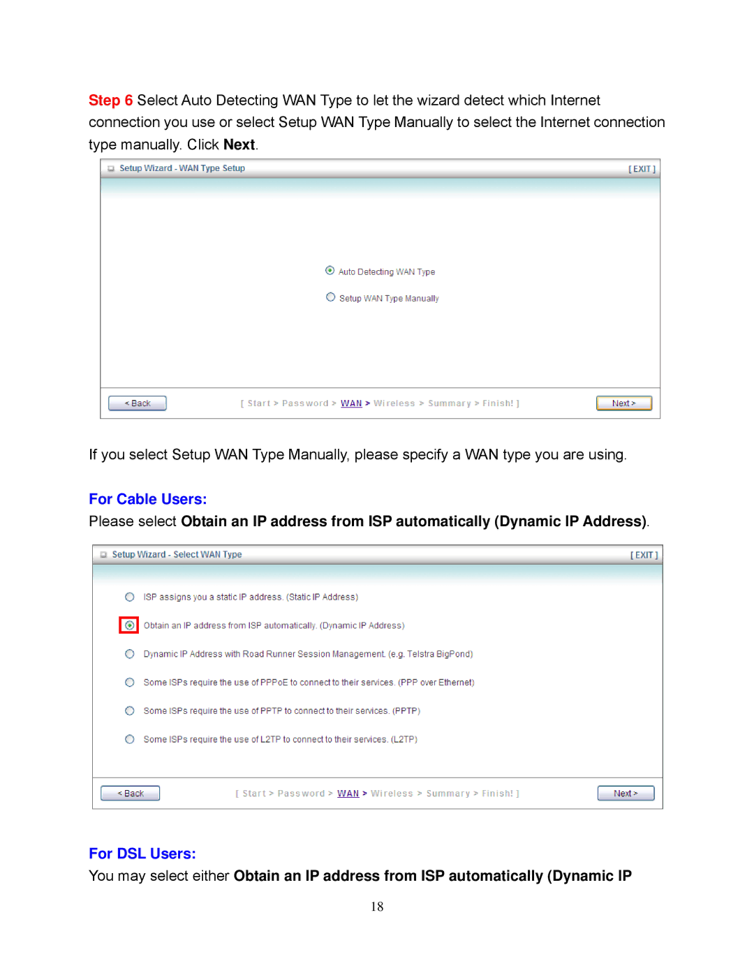 Airlink101 AR695W manual For Cable Users 