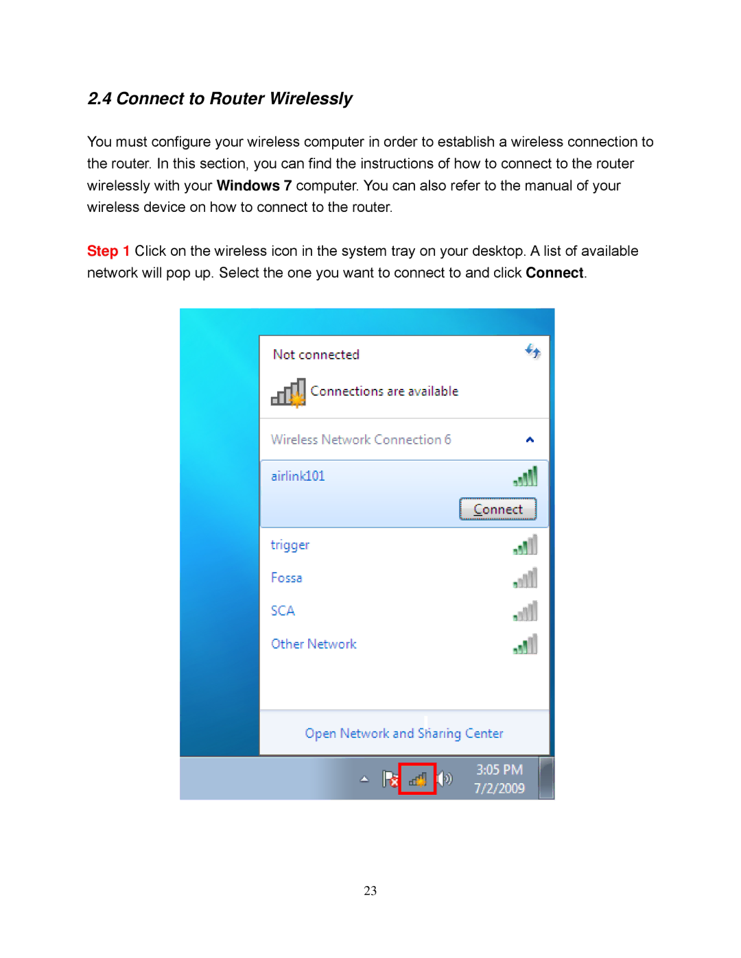 Airlink101 AR695W manual Connect to Router Wirelessly 