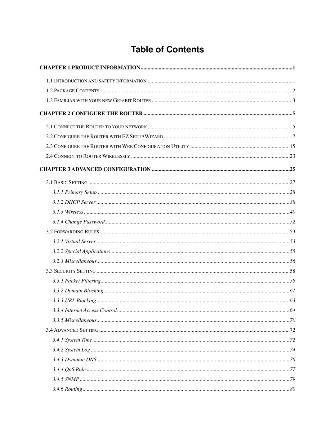 Airlink101 AR695W manual Table of Contents 