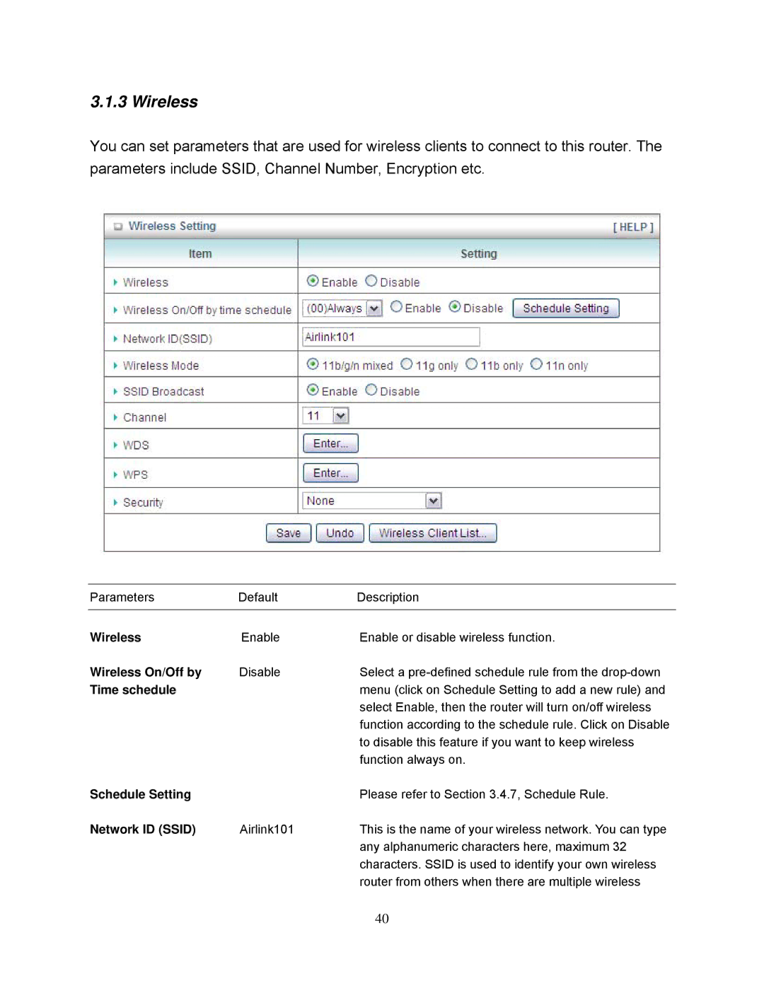 Airlink101 AR695W manual Wireless 