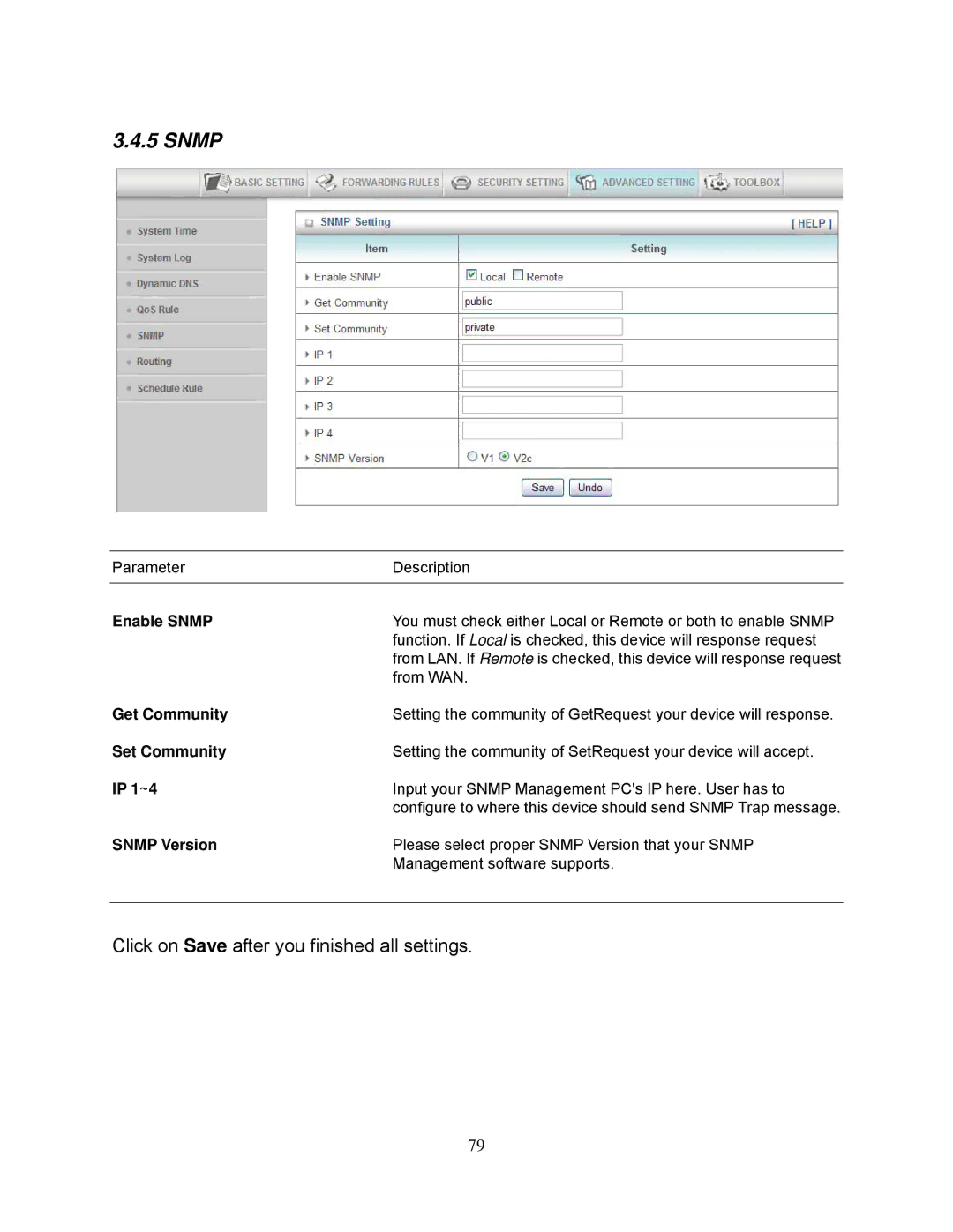 Airlink101 AR695W manual Snmp 